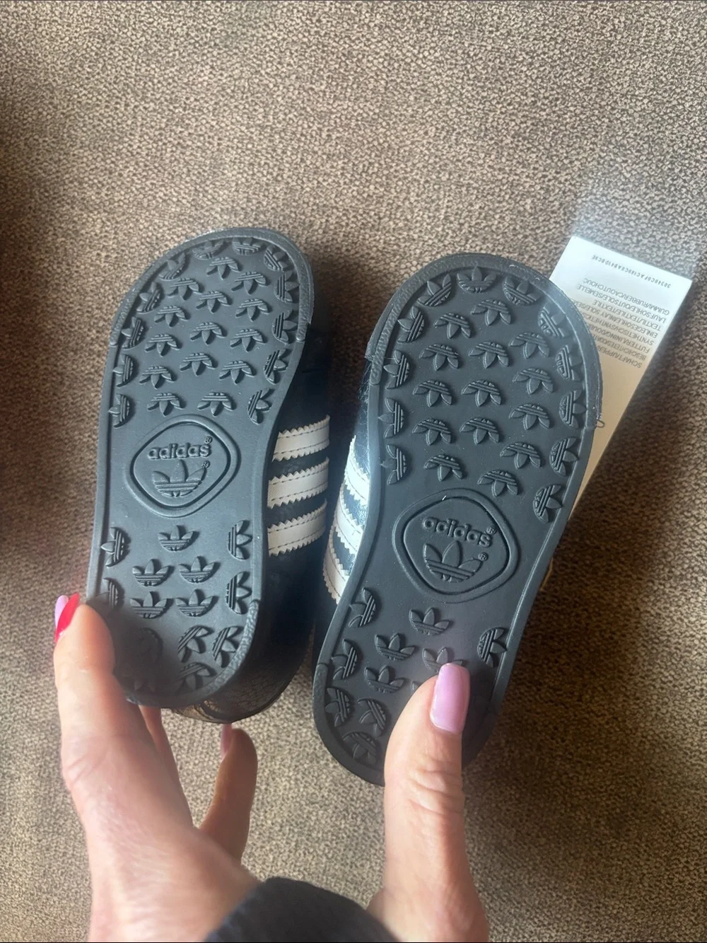 adidas Kids Black Sneakers with White Stripes